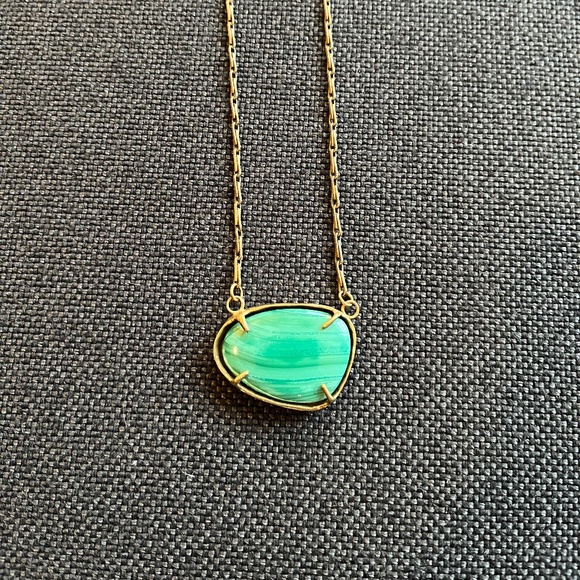 Emilie Shapiro Malachite Brass “Ripple” Necklace - Picture 1 of 6